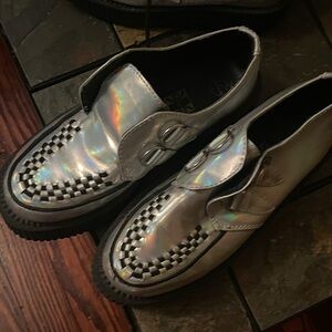 Silver Holographic Loafers